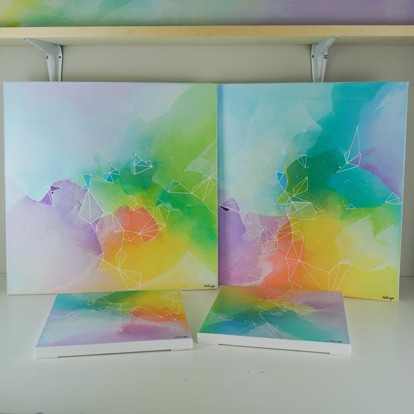 18"x18" Original Painting: "Full Spectrum Fragments and Fractures III"