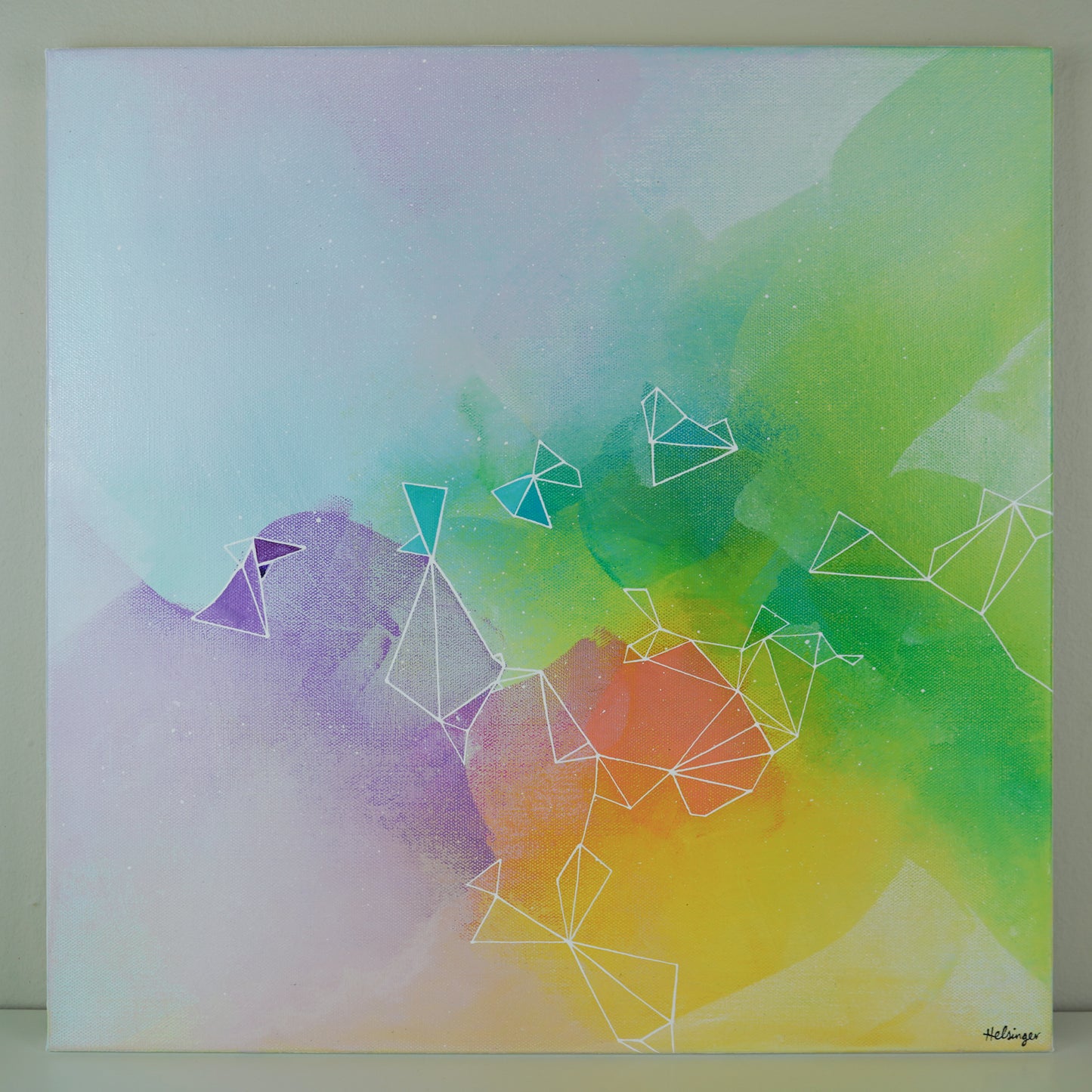 18"x18" Original Painting: "Full Spectrum Fragments and Fractures III"