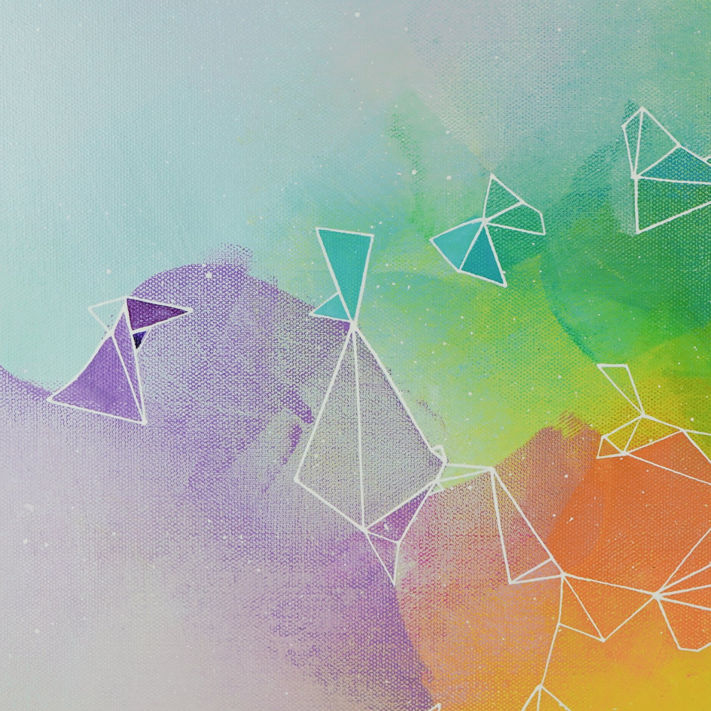 18"x18" Original Painting: "Full Spectrum Fragments and Fractures III"