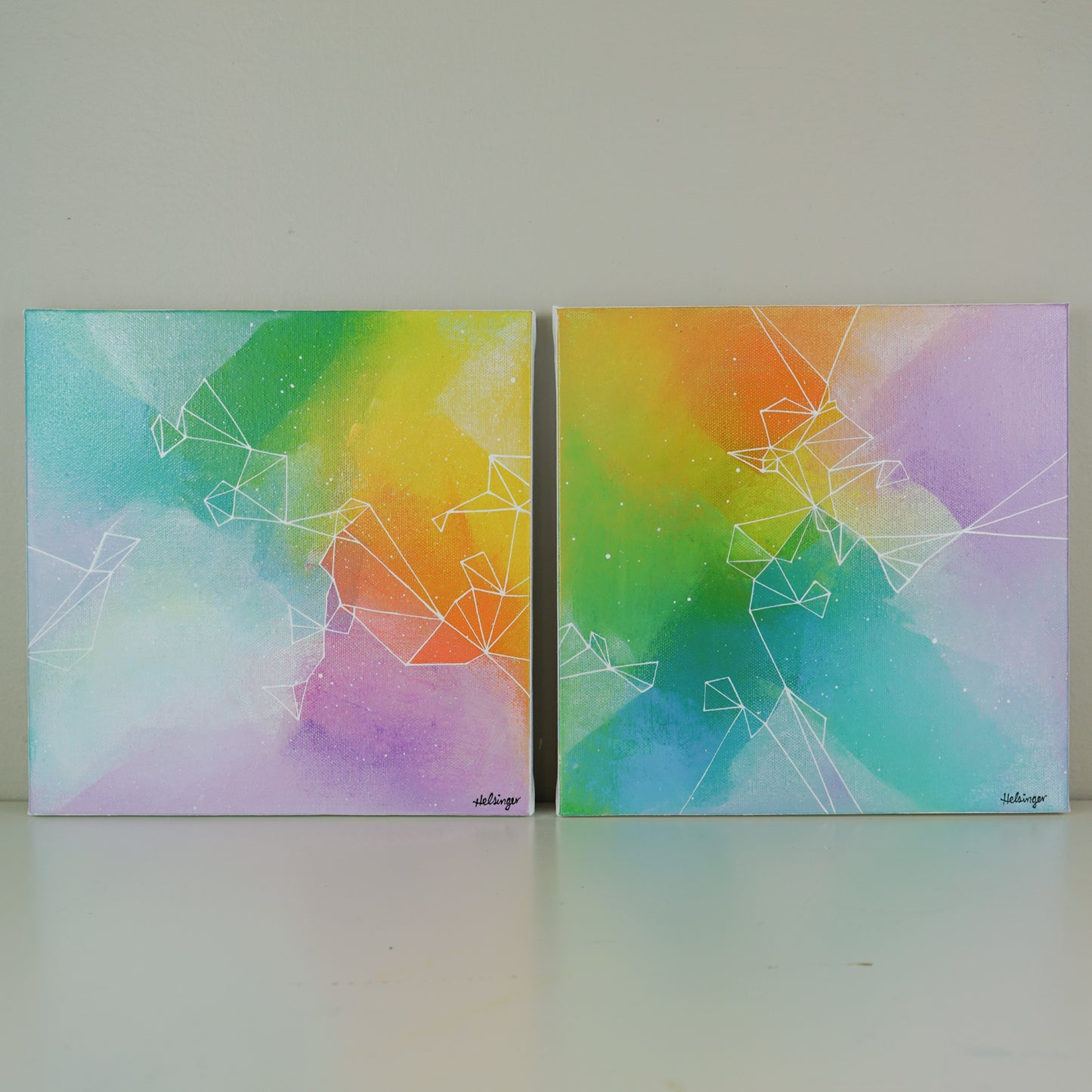 10"x10" Original Painting: "Full Spectrum Fragments and Fractures IV"