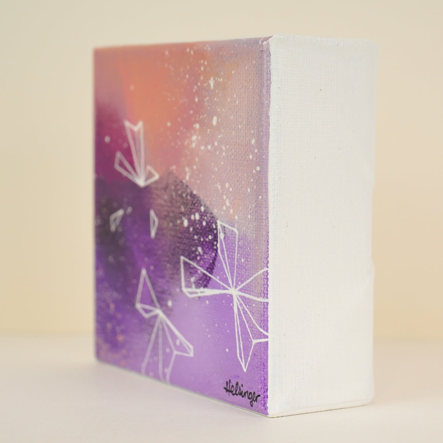 4"x4" Original Painting: "Mauve Musings IX"