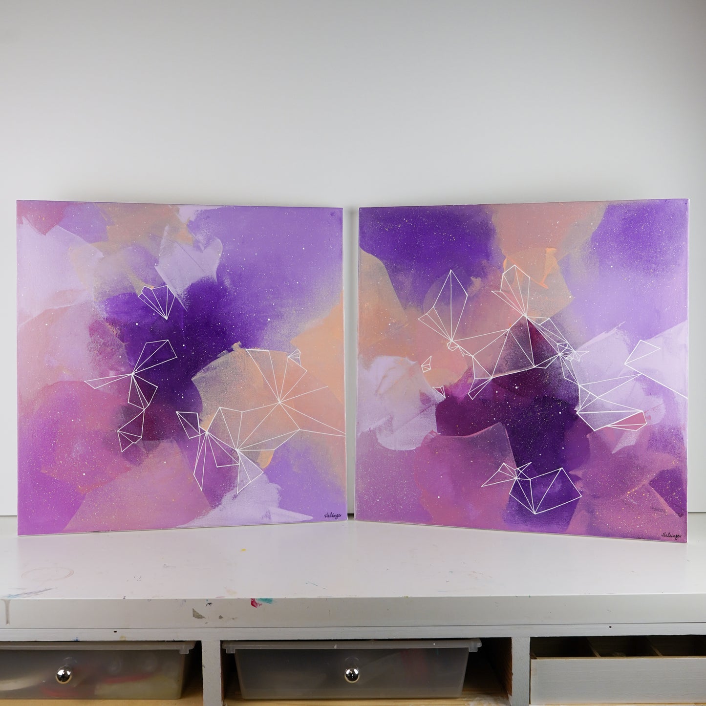 18"x18" Original Painting: "Mauve Musings I"