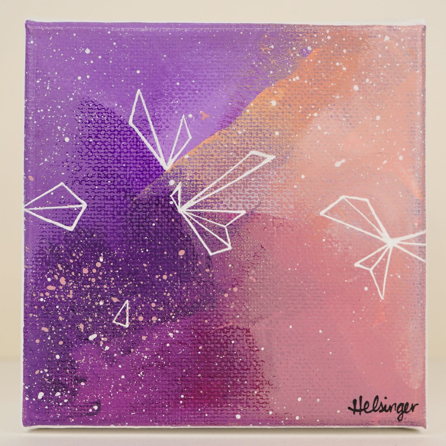 4"x4" Original Painting: "Mauve Musings XII"