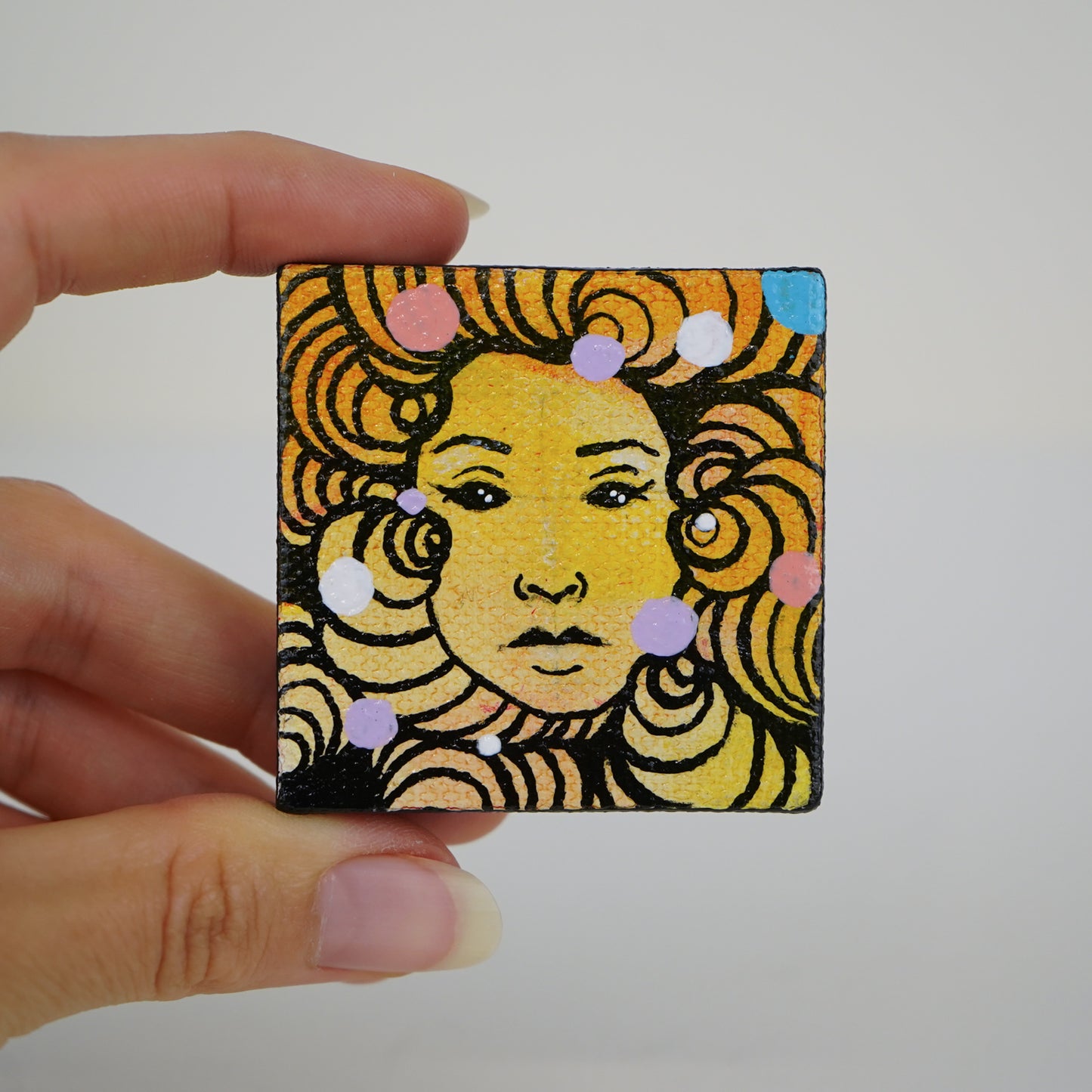 2"x2" Original Painting: "Mini Mask #10"