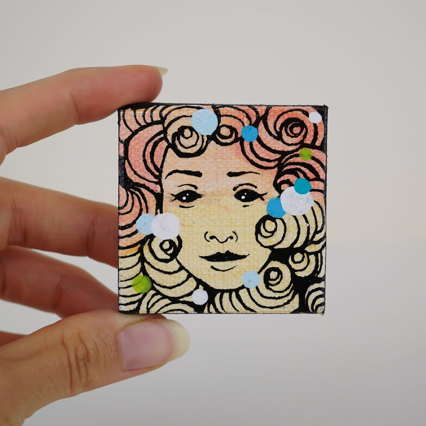 2"x2" Original Painting: "Mini Mask #12"