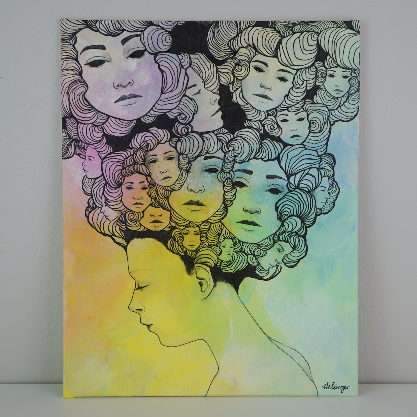 11"x14" Original Mixed Media: "Who do you want me to be? III"