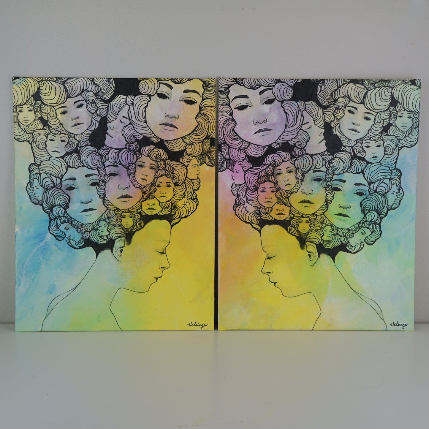 11"x14" Original Mixed Media: "Who do you want me to be? III"