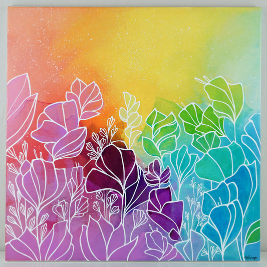 18"x18" Original Painting: "Abundant Bloom XVII"