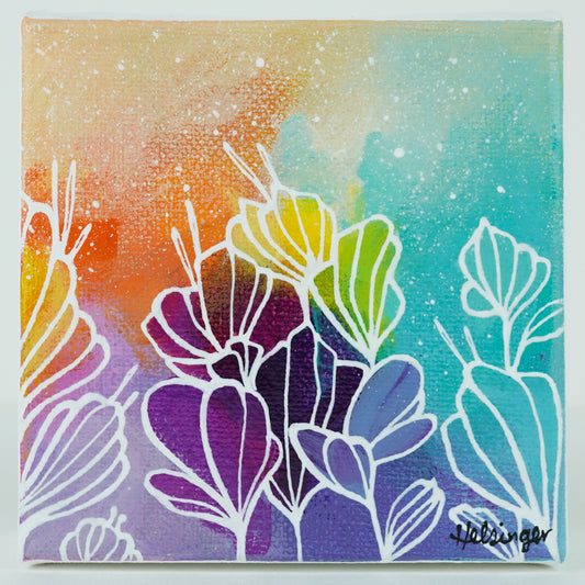 4"x4" Original Painting: "Abundant Bloom XXXI"