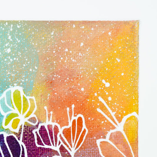 4"x4" Original Painting: "Abundant Bloom XXXII"