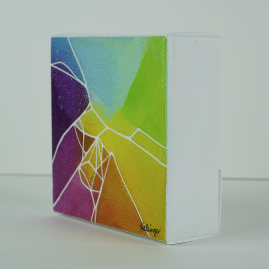 4"x4" Original Painting: "Defiance VII"