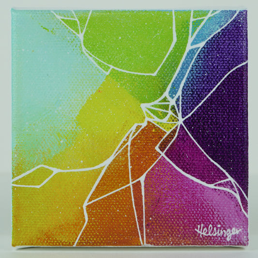 4"x4" Original Painting: "Defiance X"