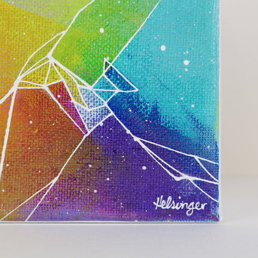 4"x4" Original Painting: "Follow the Fissures X"
