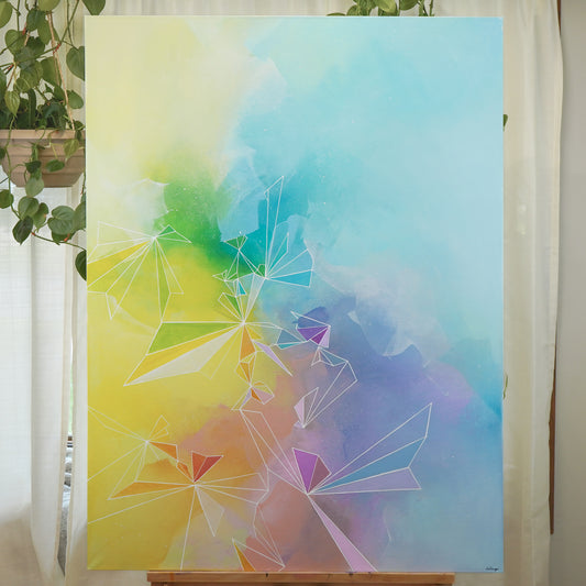 36"x48" Original Painting: "Full Spectrum Fragments and Fractures I"