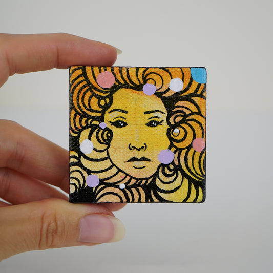 2"x2" Original Painting: "Mini Mask #10"