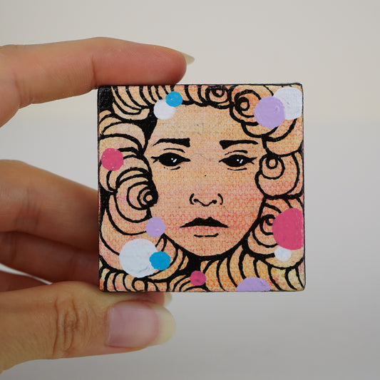 2"x2" Original Painting: "Mini Mask #11"