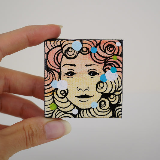 2"x2" Original Painting: "Mini Mask #12"