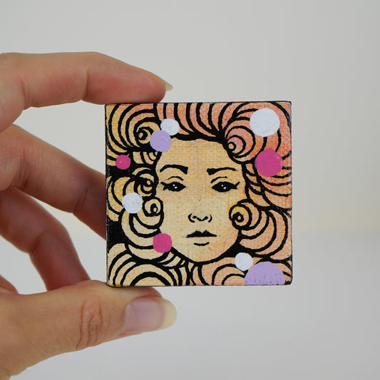 2"x2" Original Painting: "Mini Mask #1"