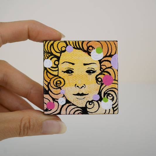 2"x2" Original Painting: "Mini Mask #2"