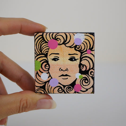 2"x2" Original Painting: "Mini Mask #3"