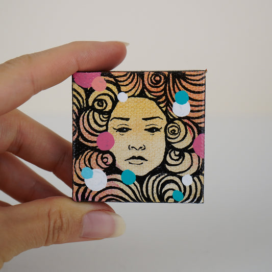 2"x2" Original Painting: "Mini Mask #4"