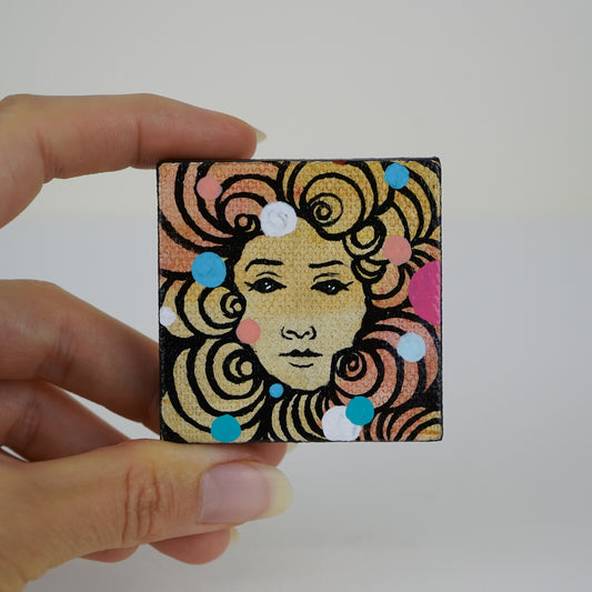 2"x2" Original Painting: "Mini Mask #5"