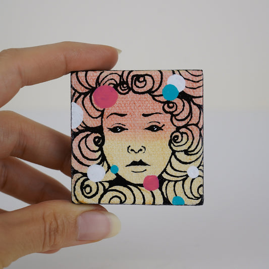 2"x2" Original Painting: "Mini Mask #7"