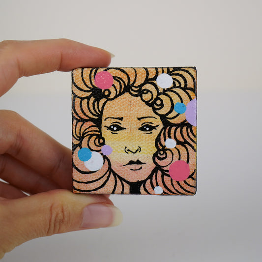 2"x2" Original Painting: "Mini Mask #9"