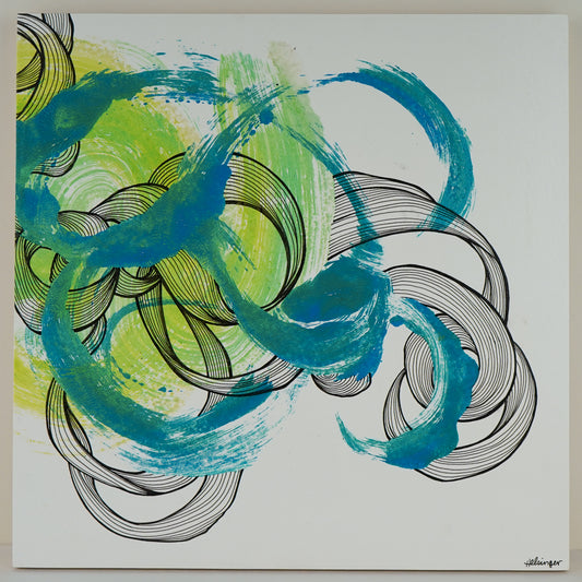 12"x12" Original Art on Cradled Wood Panel: "No 2424"