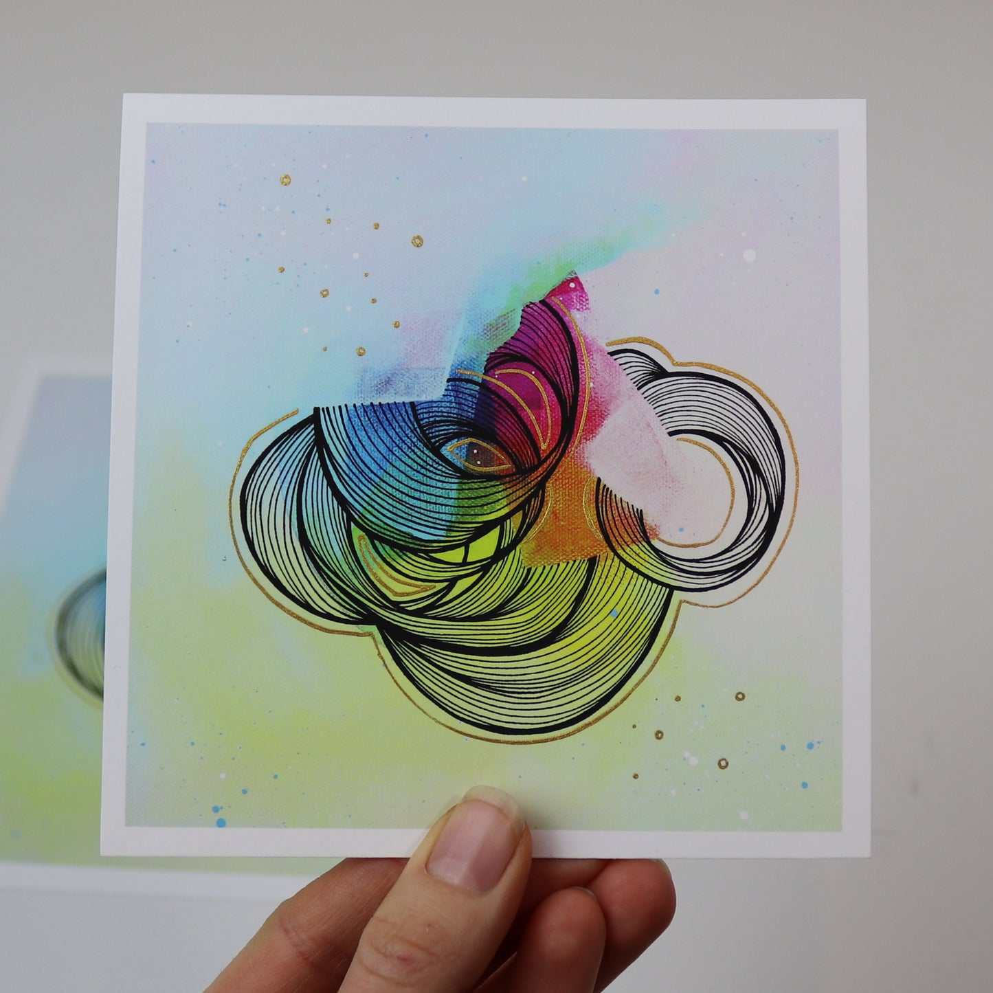 Open Edition Print: "Rainbow Coiling II" Hand Embellished
