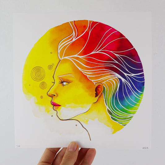First Edition Print: "Rainbow Woman" Hand Embellished
